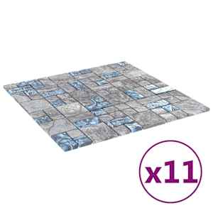 Mozaiková dlažba 11 pcs Šedá a modrá 50 x 50 cm Sklo - obrázek 2