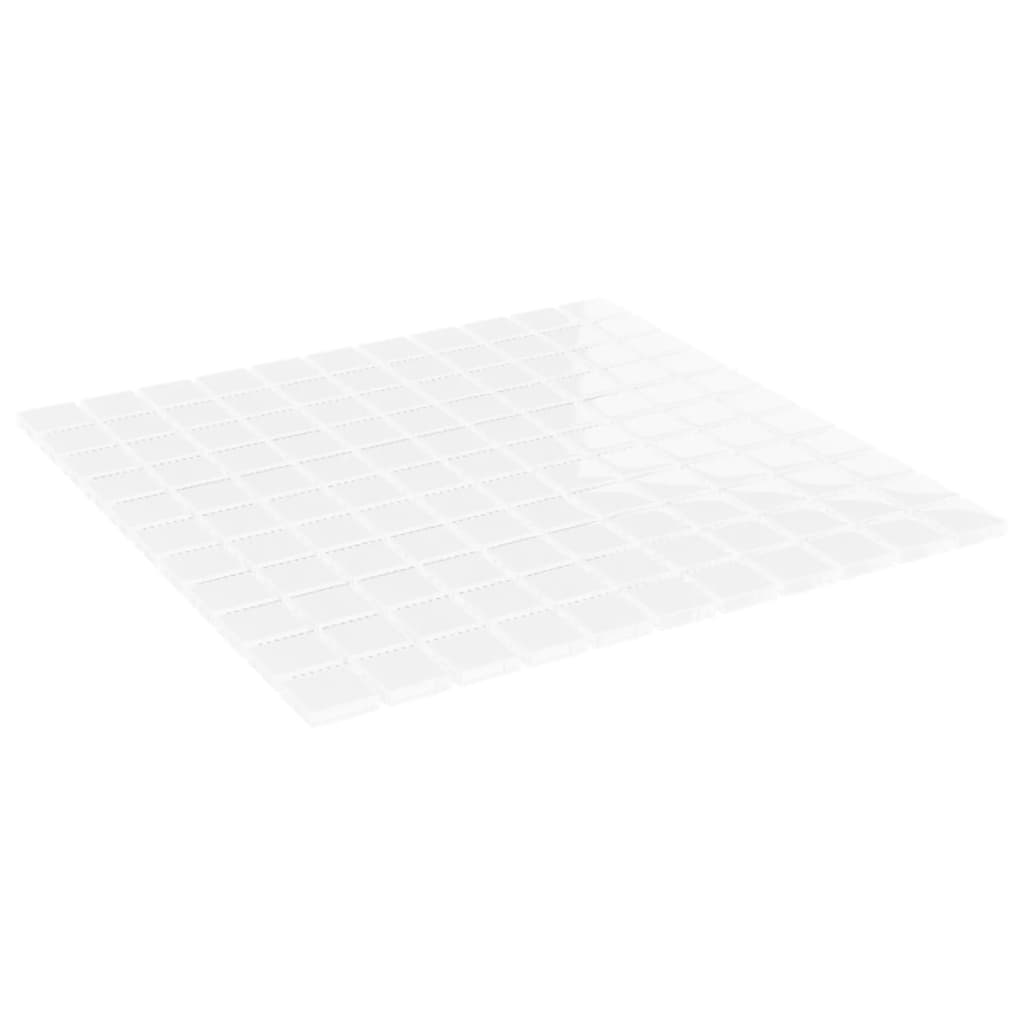 vidaXL Plăci mozaic, 22 buc., alb, 30x30 cm, sticlă