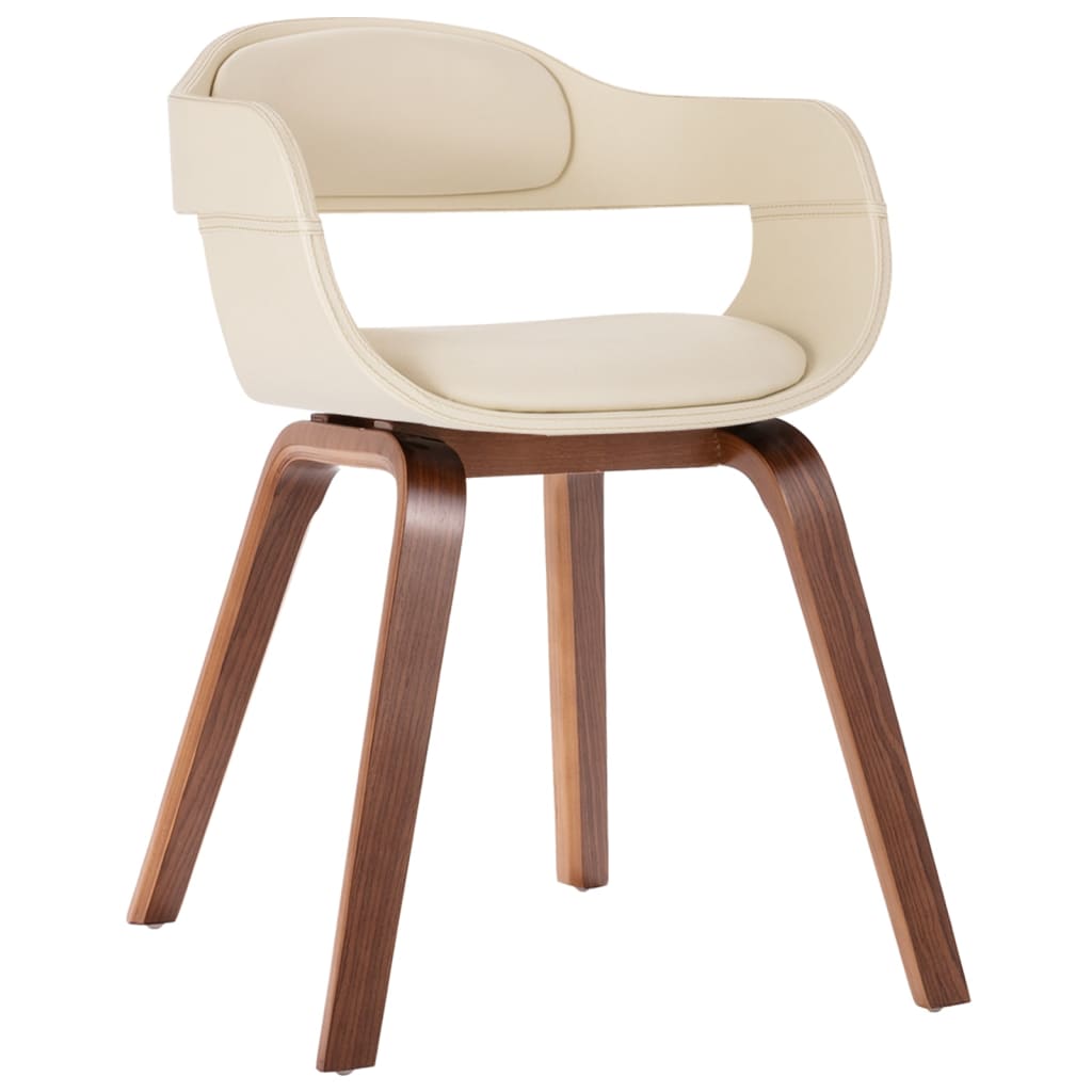 Jídelní židle bílá ohýbané dřevo a umělá kůže