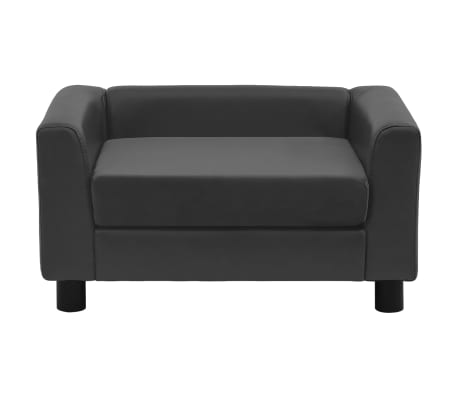 vidaXL hundesofa 60x43x30 cm med skumpude plys og kunstlæder mørkegrå