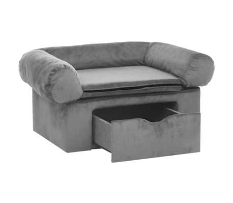Hondenbank 81x43x31 cm pluche en kunstleer zwart kopen