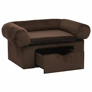 Pohovka pro psy se zásuvkou hnědá 75 x 50 x 38 cm plyš - obrázek 4