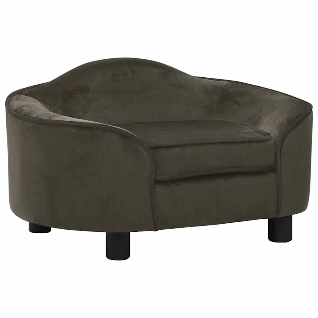 vidaXL Pohovka pro psy tmavě šedá 67 x 47 x 36 cm plyš