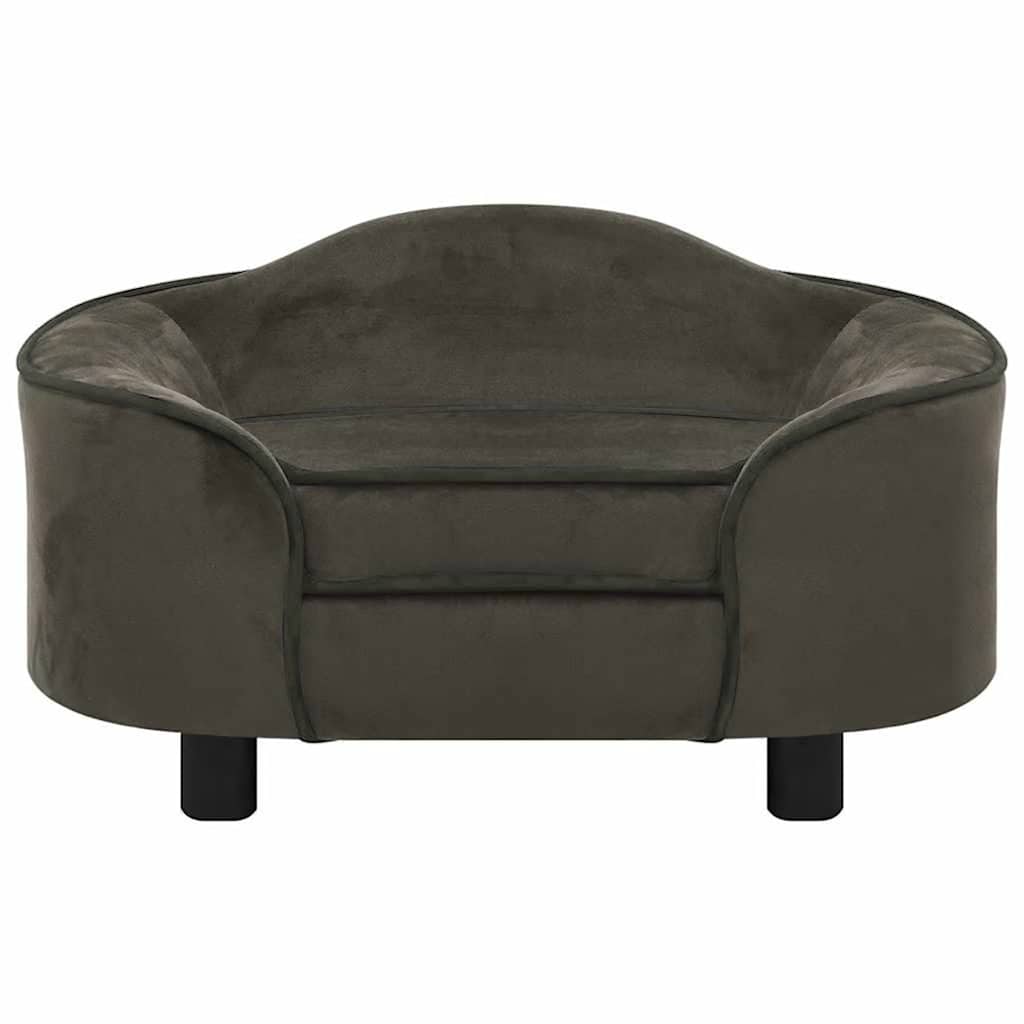vidaXL Hondenbank 67x47x36 cm pluche donkergrijs