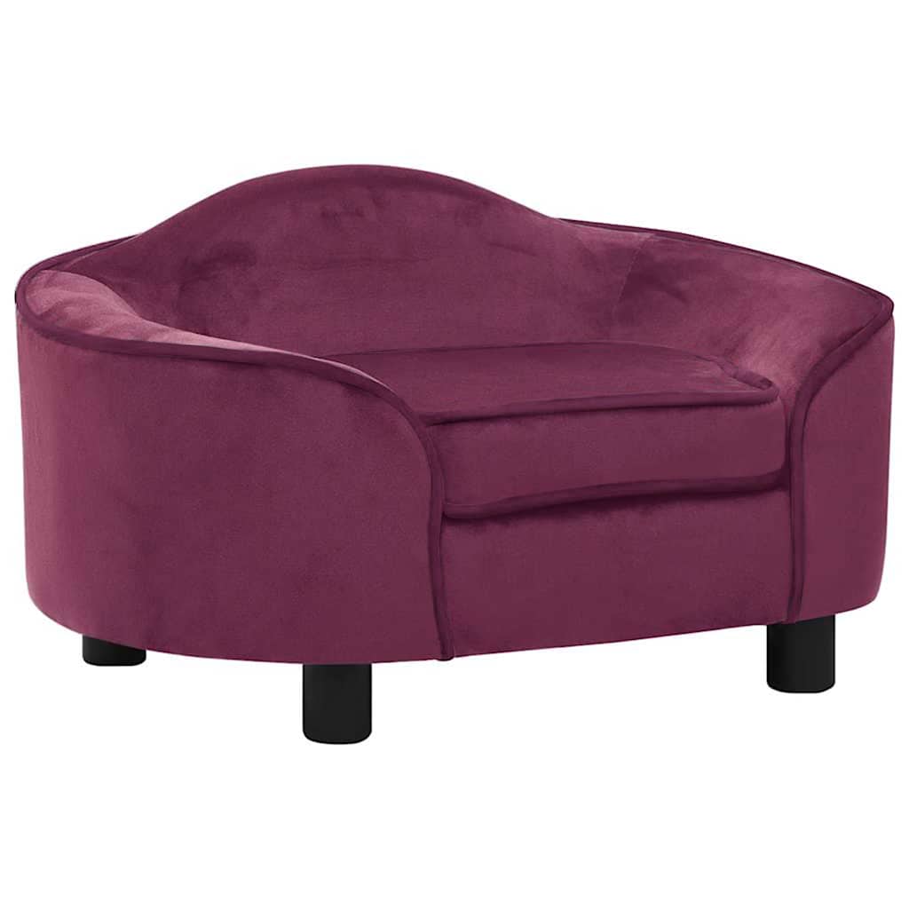 vidaXL Pohovka pro psy vínová 67 x 47 x 36 cm plyš