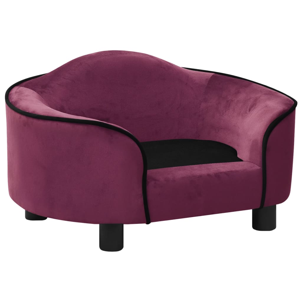 vidaXL Sofa za pse bordo 67 x 47 x 36 cm plišana