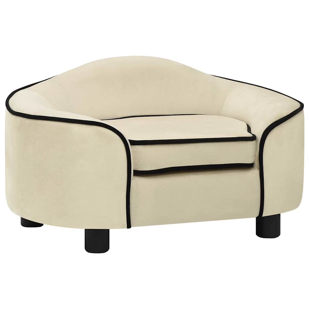 vidaXL Hundesofa Creme 67x47x36 cm Plüsch