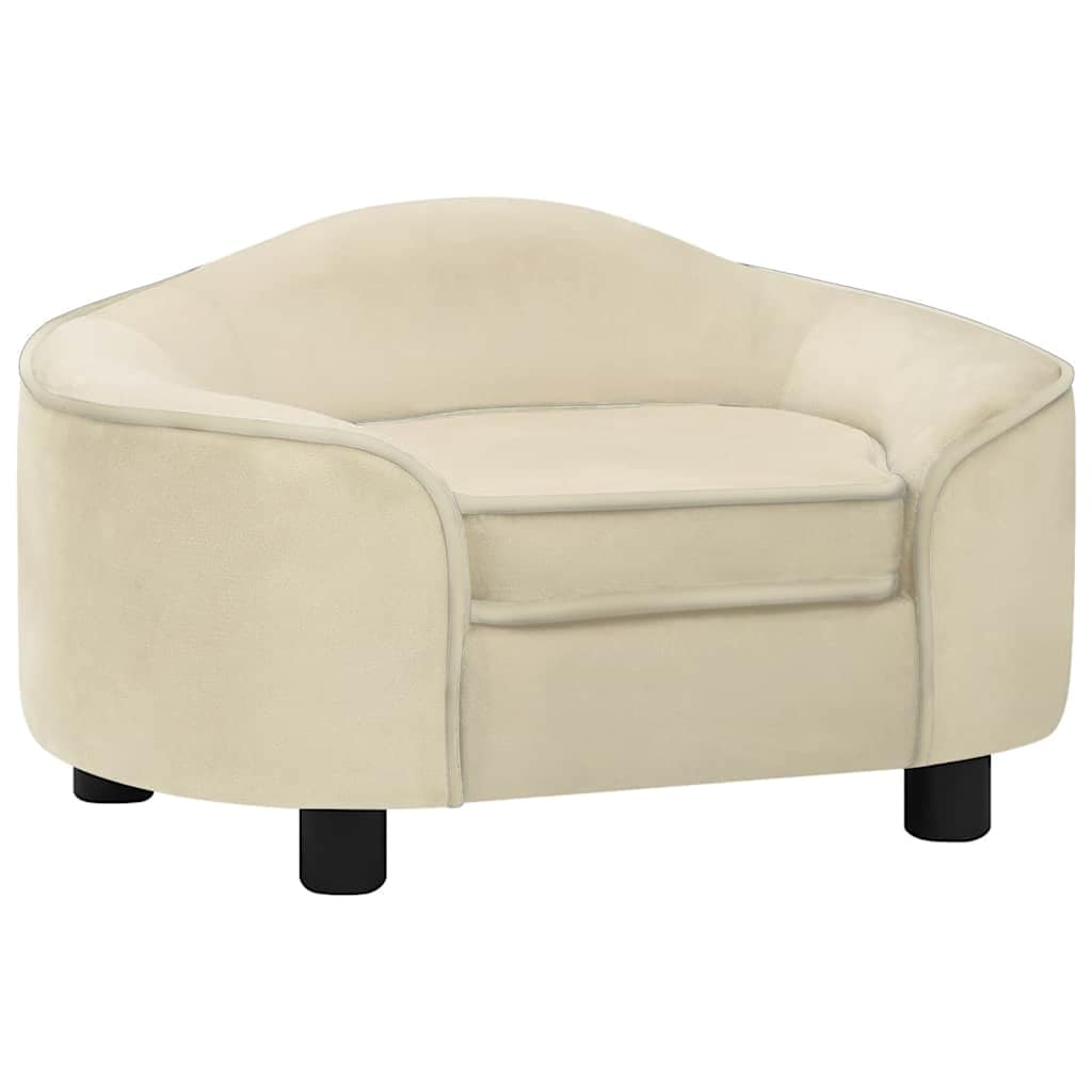 vidaXL Pohovka pro psy krémová 67 x 47 x 36 cm plyš