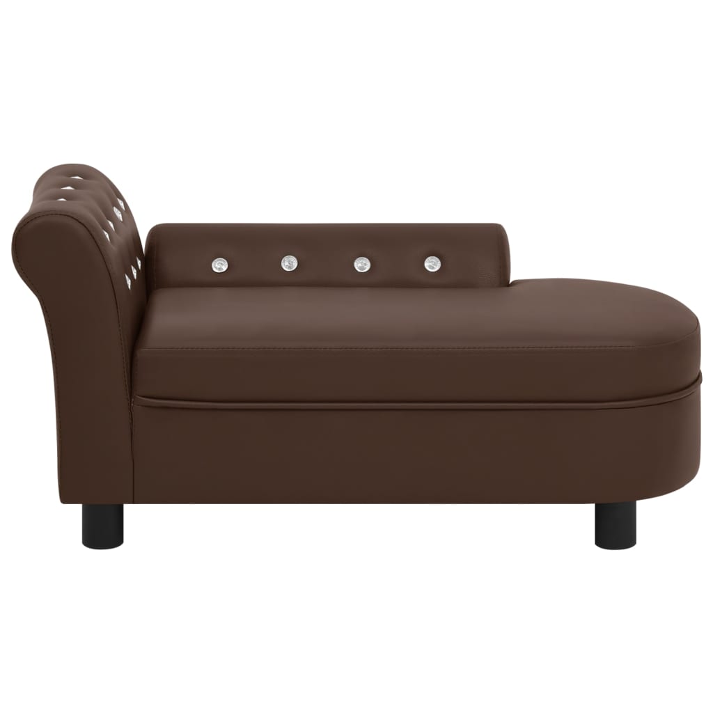 vidaXL Sofa dla psa, brązowa, 83x45x42 cm, sztuczna skóra