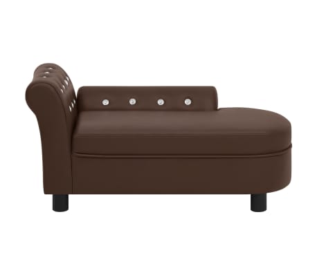 vidaXL Sofa dla psa, brązowa, 83x45x42 cm, sztuczna skóra