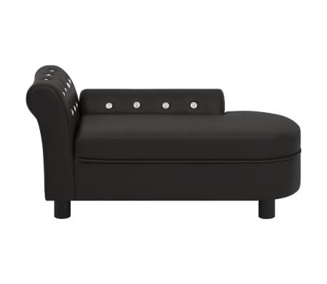 vidaXL suņu dīvāns, melns, 83x45x42 cm, mākslīgā āda