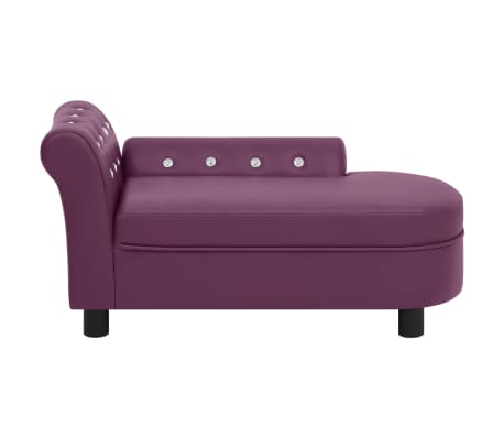 vidaXL suņu dīvāns, vīnsarkans, 83x45x42 cm, mākslīgā āda
