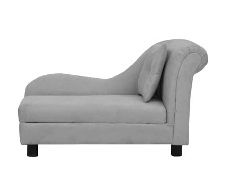vidaXL Dog Sofa with Pillow Grey 83x44x44 cm Plush