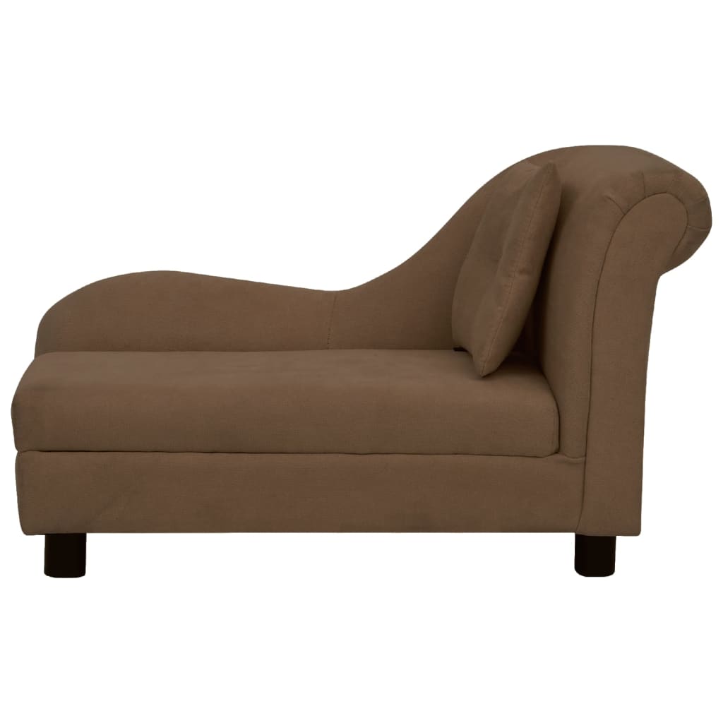 vidaXL Hundesofa mit Kissen Braun 83x44x44 cm Plüsch