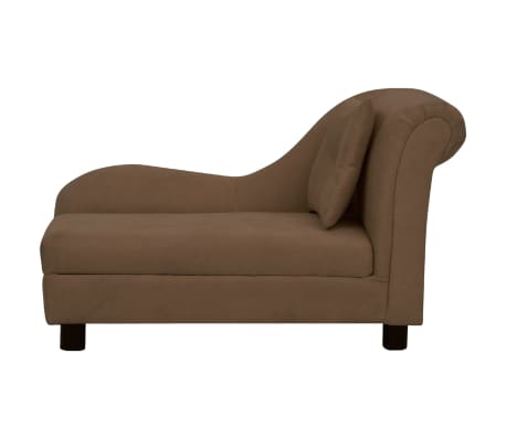 vidaXL Hundesofa mit Kissen Braun 83x44x44 cm Plüsch