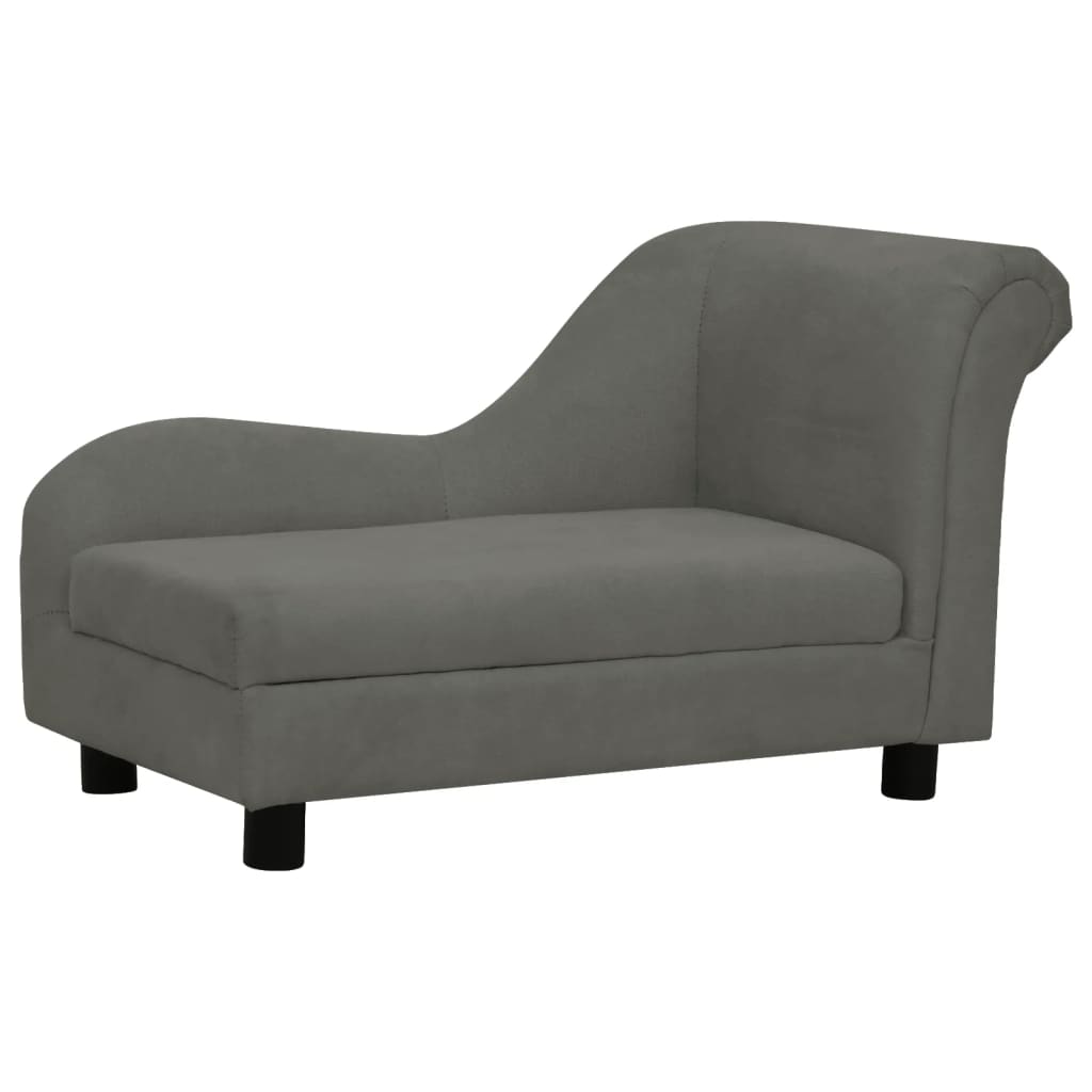 vidaXL Hundesofa mit Kissen Dunkelgrau 83x44x44 cm Plüsch