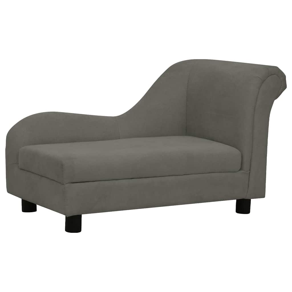 vidaXL Hondenbank met kussen 83x44x44 cm pluche donkergrijs afbeelding