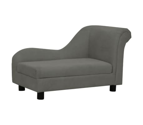 vidaXL Hundesofa med pute mørkegrå 83x44x44 cm plysj