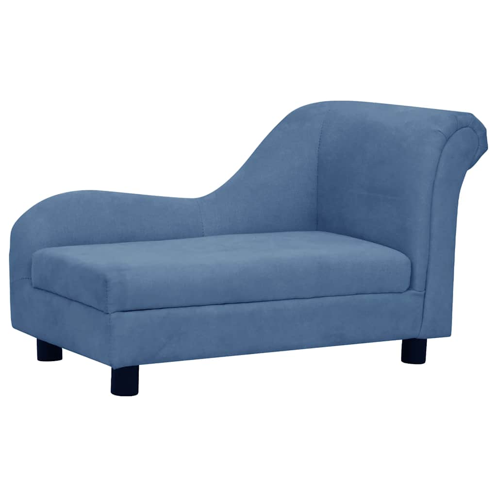 vidaXL Hondenbank met kussen 83x44x44 cm pluche blauw afbeelding