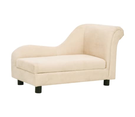 vidaXL Hundesofa mit Kissen Creme 83x44x44 cm Plüsch