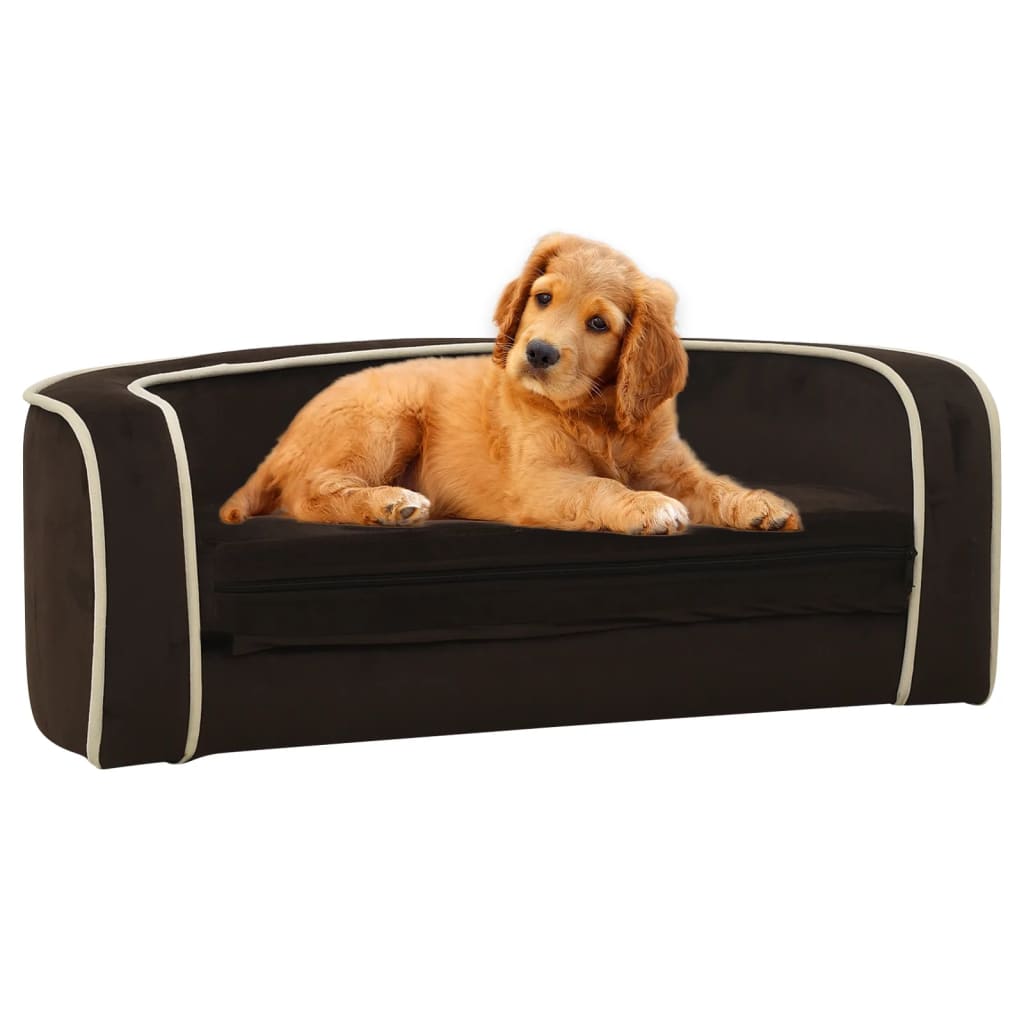 vidaXL Сгъваем кучешки диван кафяв 73x67x26 см плюш перима възглавница