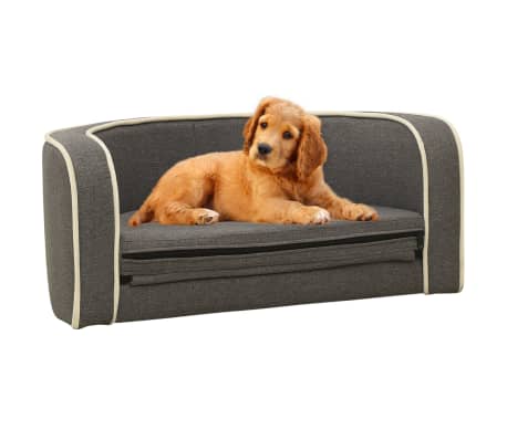 vidaXL Canapé pliable pour chien Gris 76x71x30 cm Coussin lavable