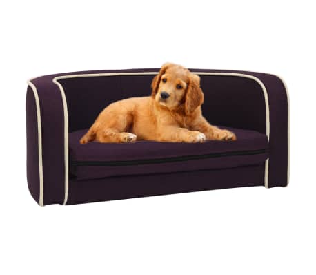 vidaXL Taitettava koiran sohva viininp. 76x71x30cm pellava pestävä