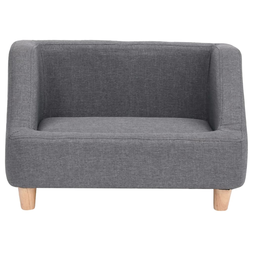 vidaXL Кучешки диван, сив, 60x37x39 см, лен