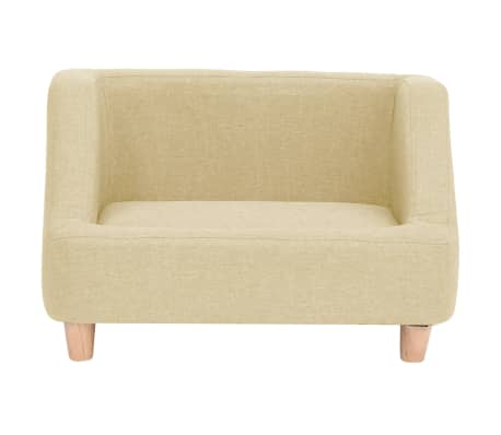 vidaXL Кучешки диван, кремав, 60x37x39 см, лен
