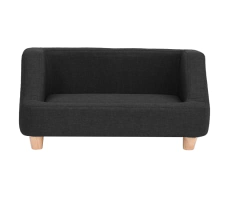 vidaXL Кучешки диван, черен, 95x63x39 см, лен