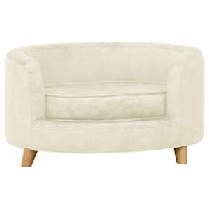 vidaXL Hondenbank 69x69x36 cm pluche crèmekleurig