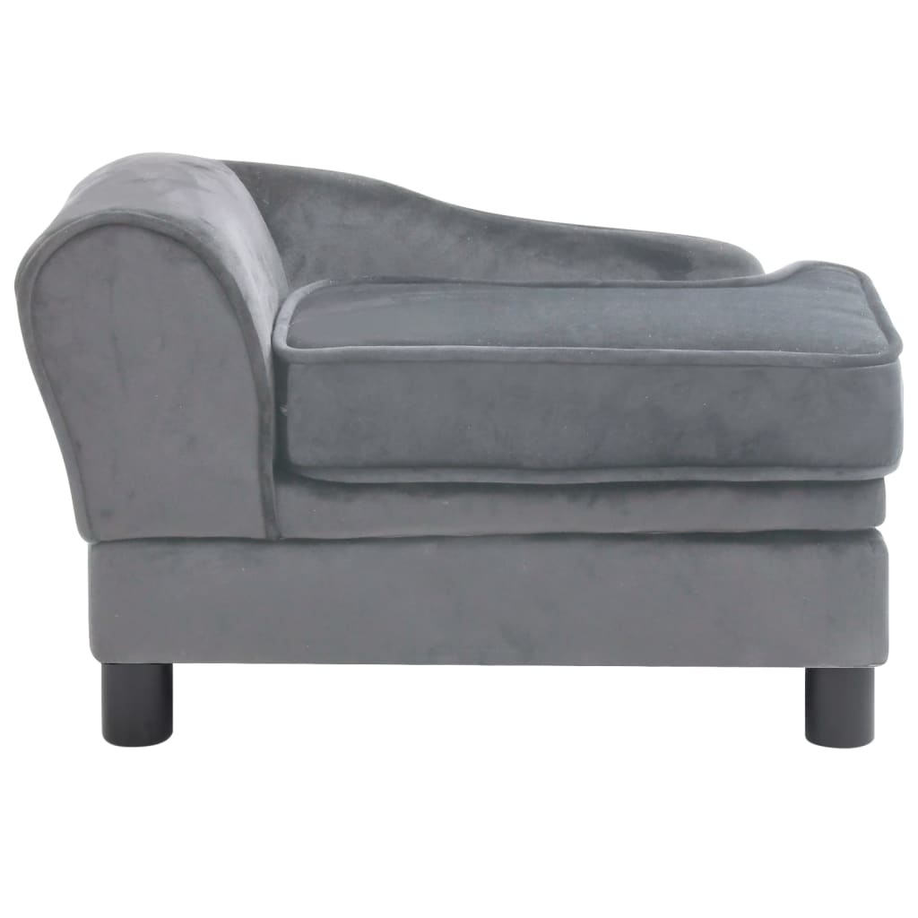 vidaXL Sofa dla psa, szara, 57x34x36 cm, pluszowa