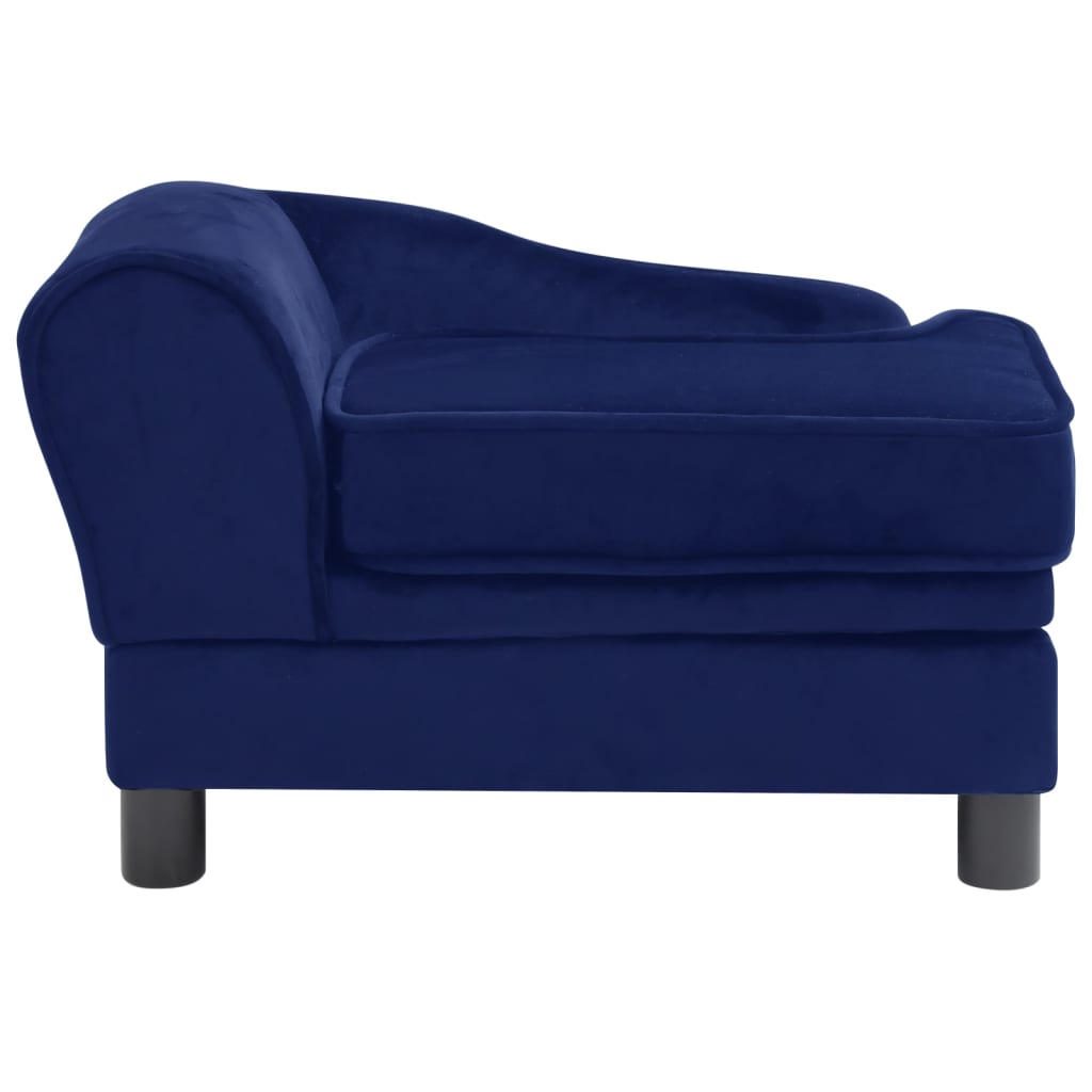 vidaXL suņu dīvāns, zils, 57x34x36 cm, plīšs