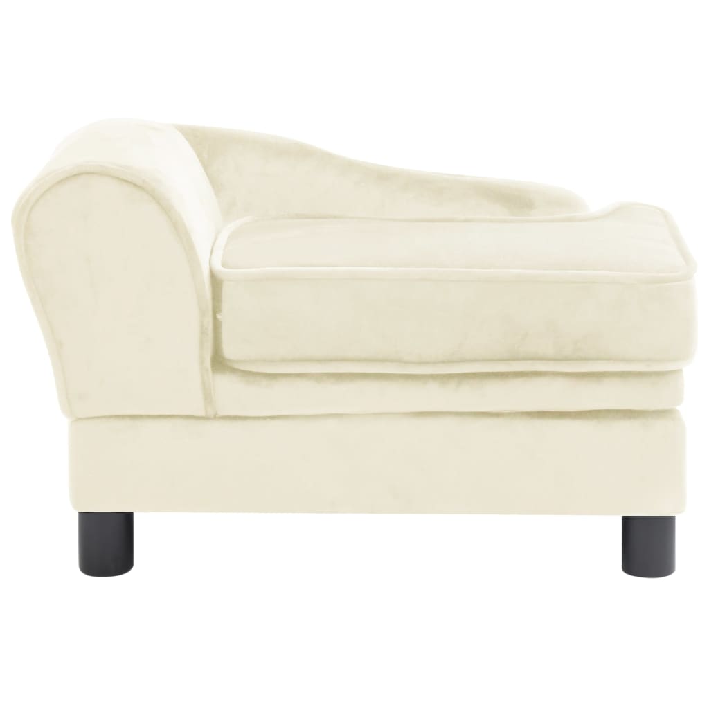 

vidaXL Hondenbank 57x34x36 cm pluche crèmekleurig