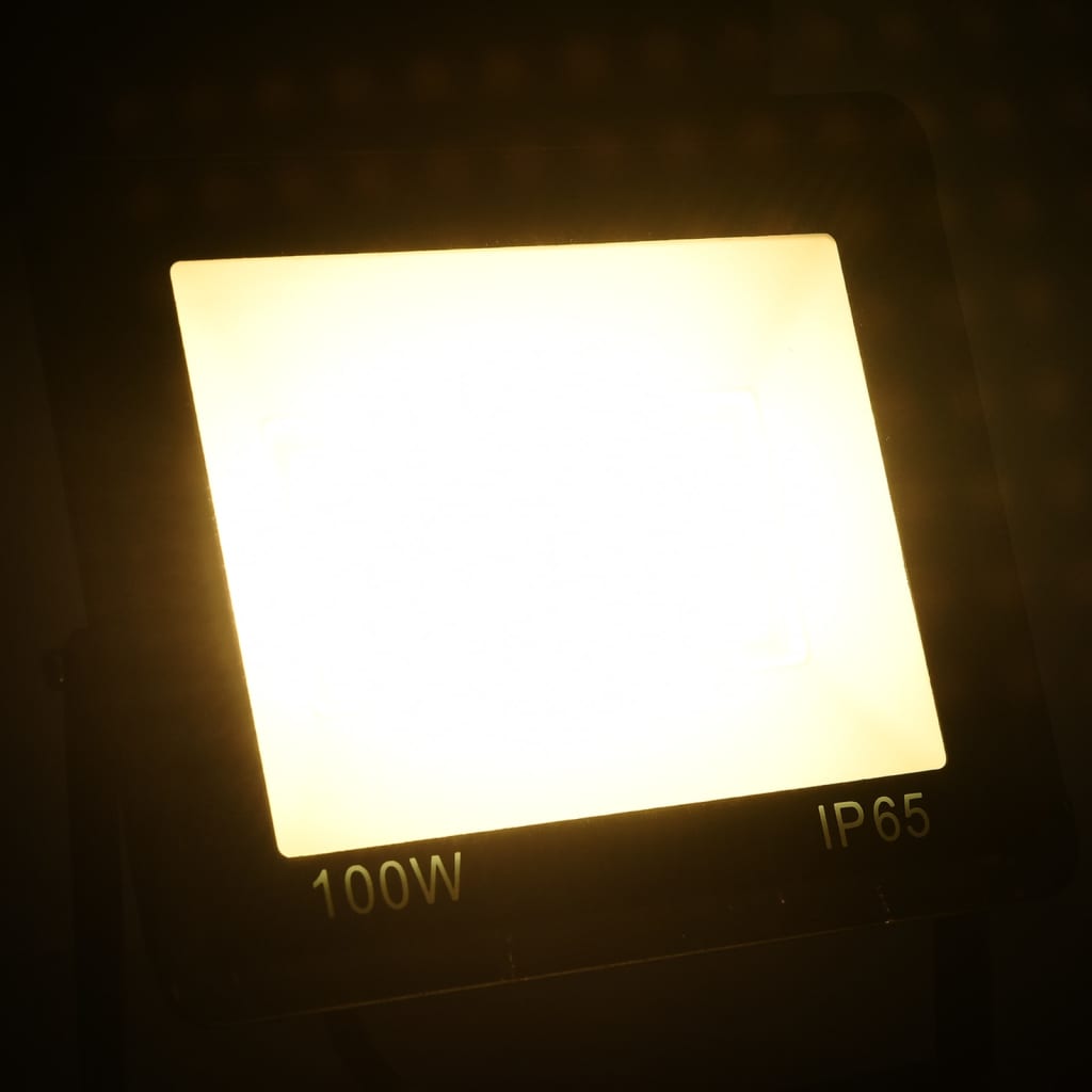 vidaXL LED прожектор, 100 W, топло бяло