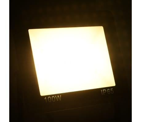 vidaXL LED прожектор, 100 W, топло бяло