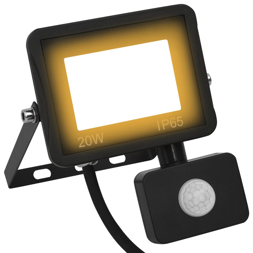 vidaXL Proiector LED cu senzor, 20 W, alb cald vidaXL