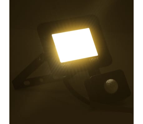 vidaXL Projecteur à LED avec capteur 20 W Blanc chaud