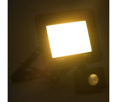 vidaXL Spotlight met sensor LED 30 W warmwit