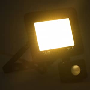vidaXL Προβολέας LED με Αισθητήρα Θερμό Λευκό 30 W