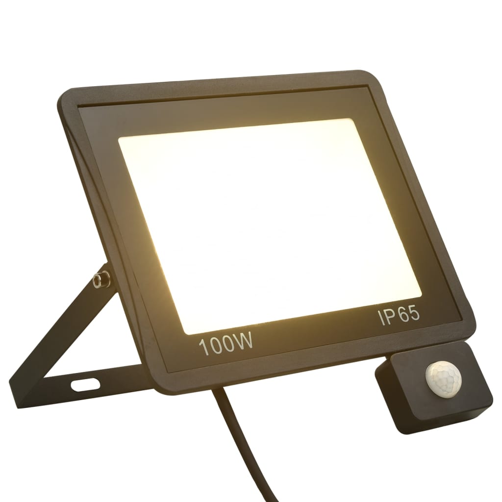 vidaXL Proiector LED cu senzor, 100 W, alb cald vidaXL imagine noua 2022