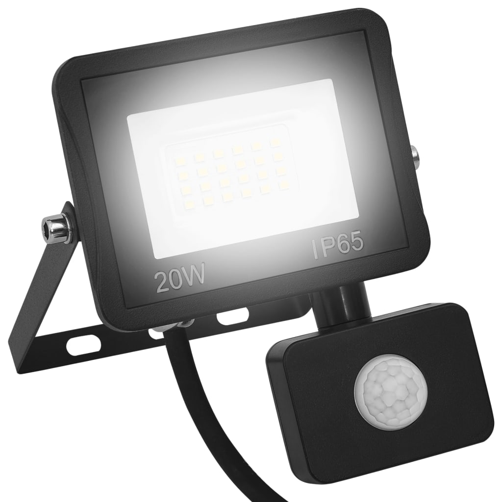 vidaXL LED-valonheitin sensorilla 20 W kylmä valkoinen