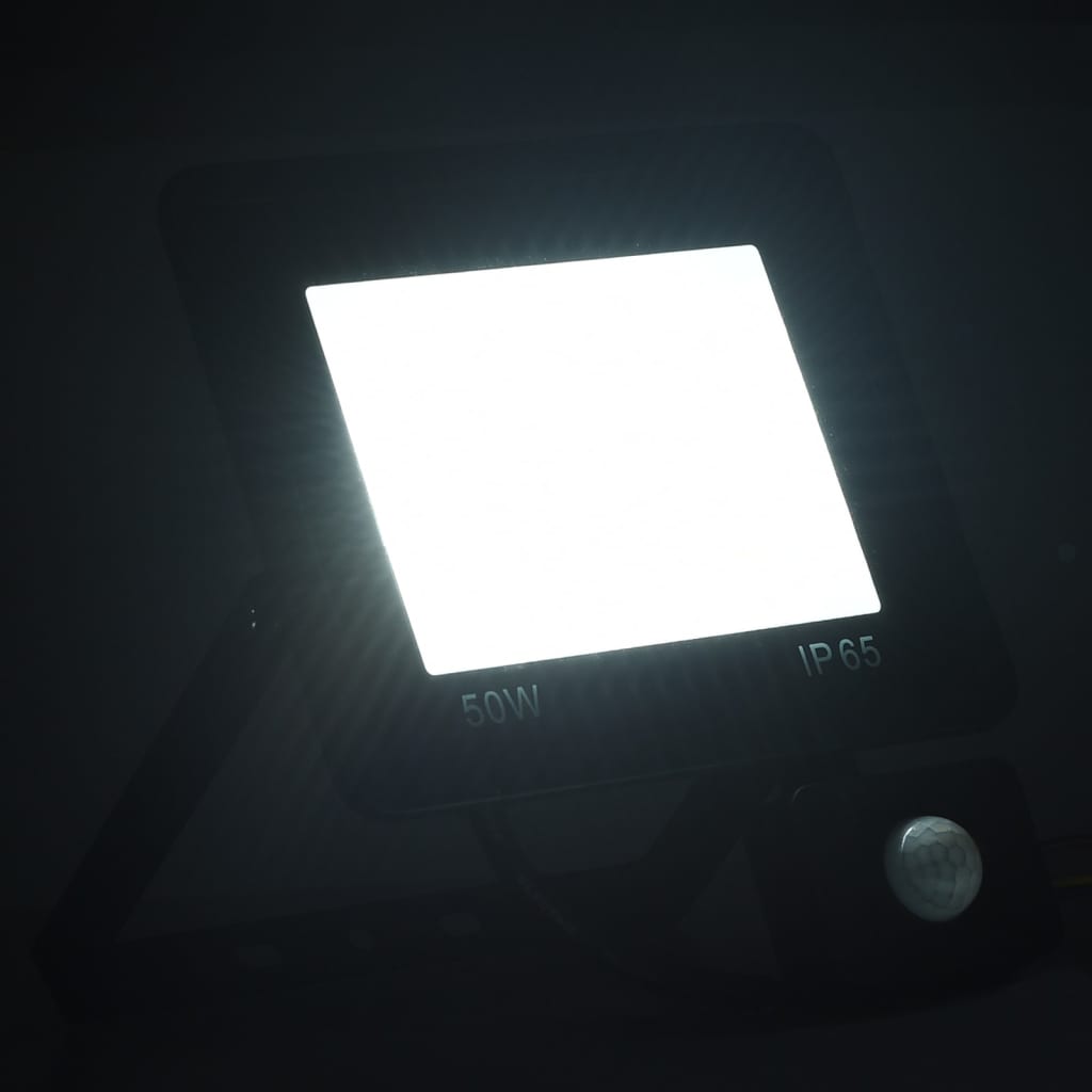 vidaXL LED-projektør med sensor 50 W kold hvid