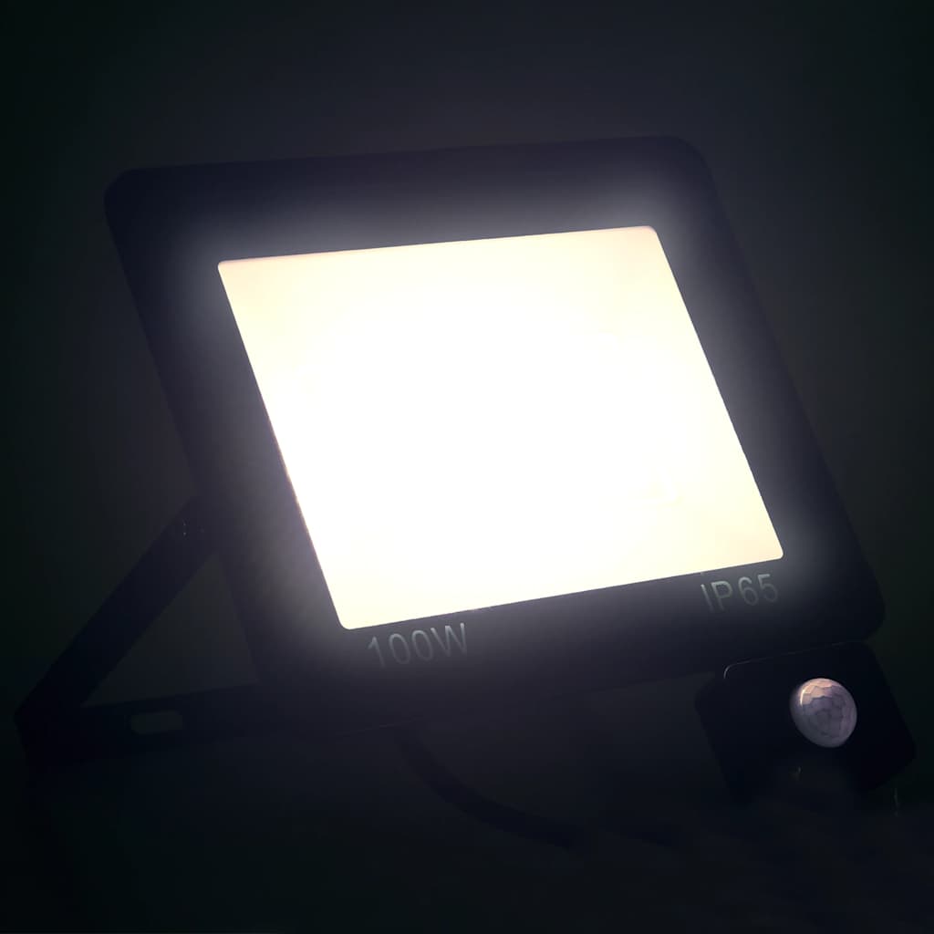 vidaXL Spotlight met sensor LED 100 W koudwit afbeelding
