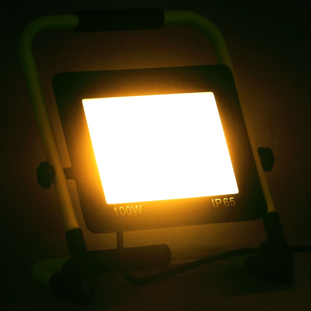 vidaXL LED-valonheitin kahvalla 100 W lämmin valkoinen