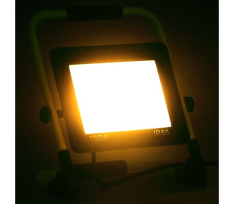vidaXL Projetor c/ iluminação LED e pega 100 W branco quente