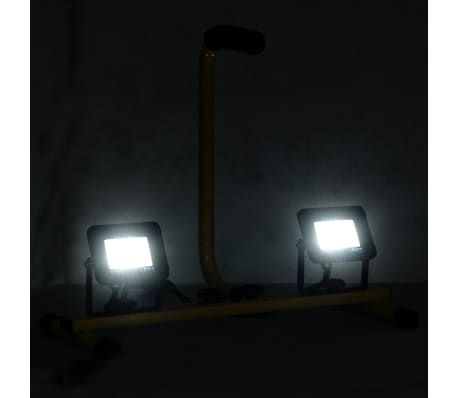 vidaXL LED-valonheitin kahvalla 2x10 W kylmä valkoinen