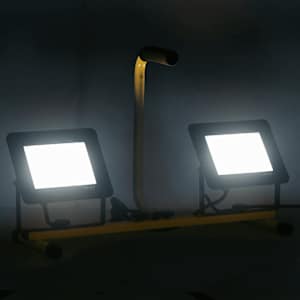 vidaXL Projecteur à LED avec poignée 2x50 W Blanc froid