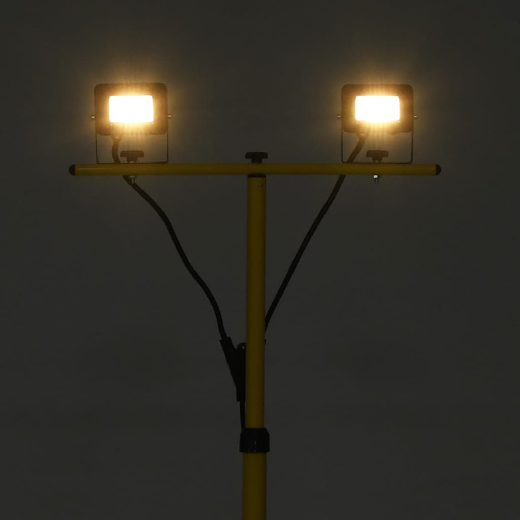 vidaXL LED-projektør med stativ 2x10 W varm hvid