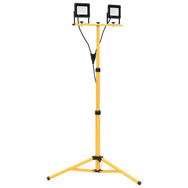 vidaXL statiiviga LED prožektor, 2 x 20 W, soe valge